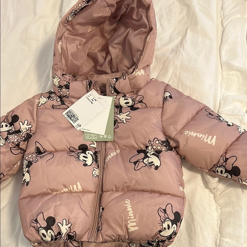 H&M Kids Minnie Mouse Puffer Jacket - Pink